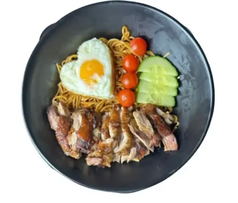 Yakisoba canard laque grille halal